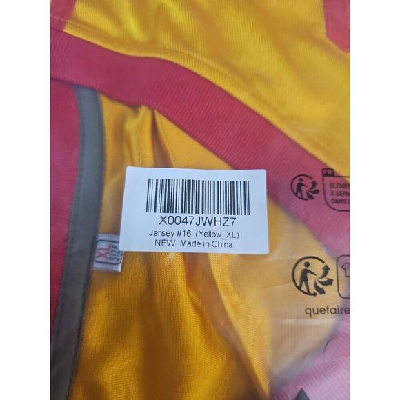 NWT Average Joes Yellow V-Neck Peter Lafleur Dodgeball Jersey XL - Picture 9 of 9